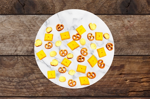 Zesty Snack Mix - Pretzels, Cheddar Cheese Squares, Ranch Bagel Chips 7oz.