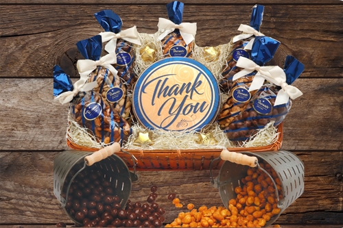 Thank You Basket - 4.8 lbs. - Delicious Gourmet Nuts, Trial Mix and Assorted Variety Milk Nut Chocolates